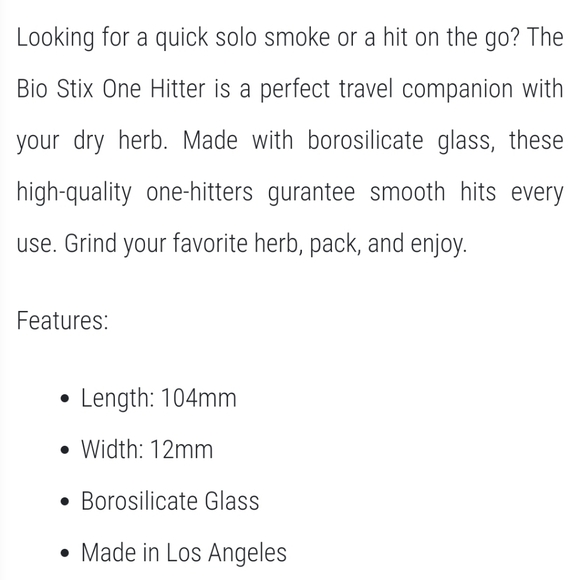 π¬π Bio Stix Glass One Hitter - Picture 6 of 6